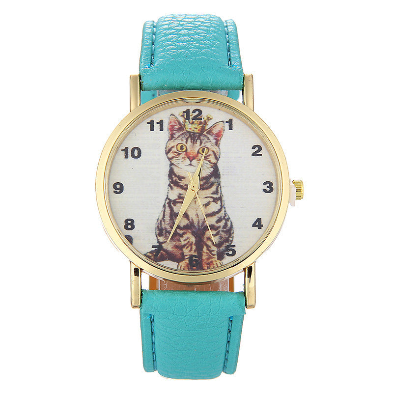 Squatting cute kitten pattern Watch