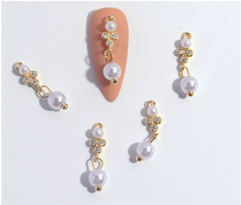 Nail Ornament Zircon Flower Tassel Chain