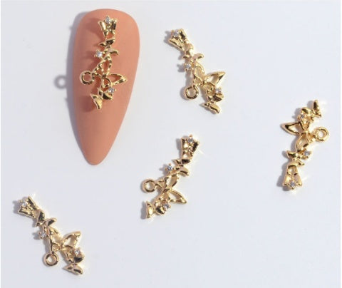 Nail Ornament Zircon Flower Tassel Chain
