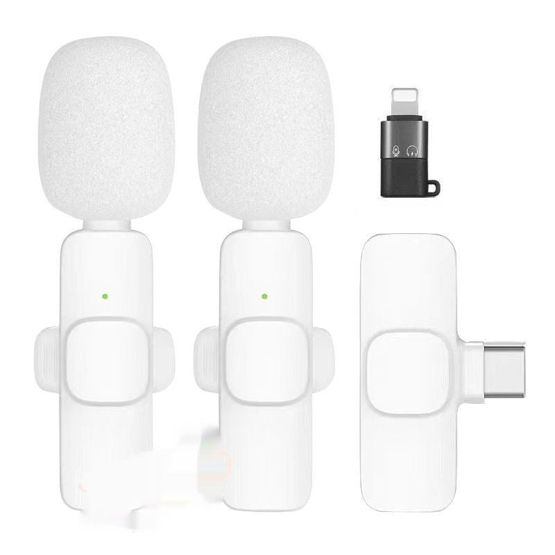 White One-to-two Wireless Neckline Clip Small Microphone
