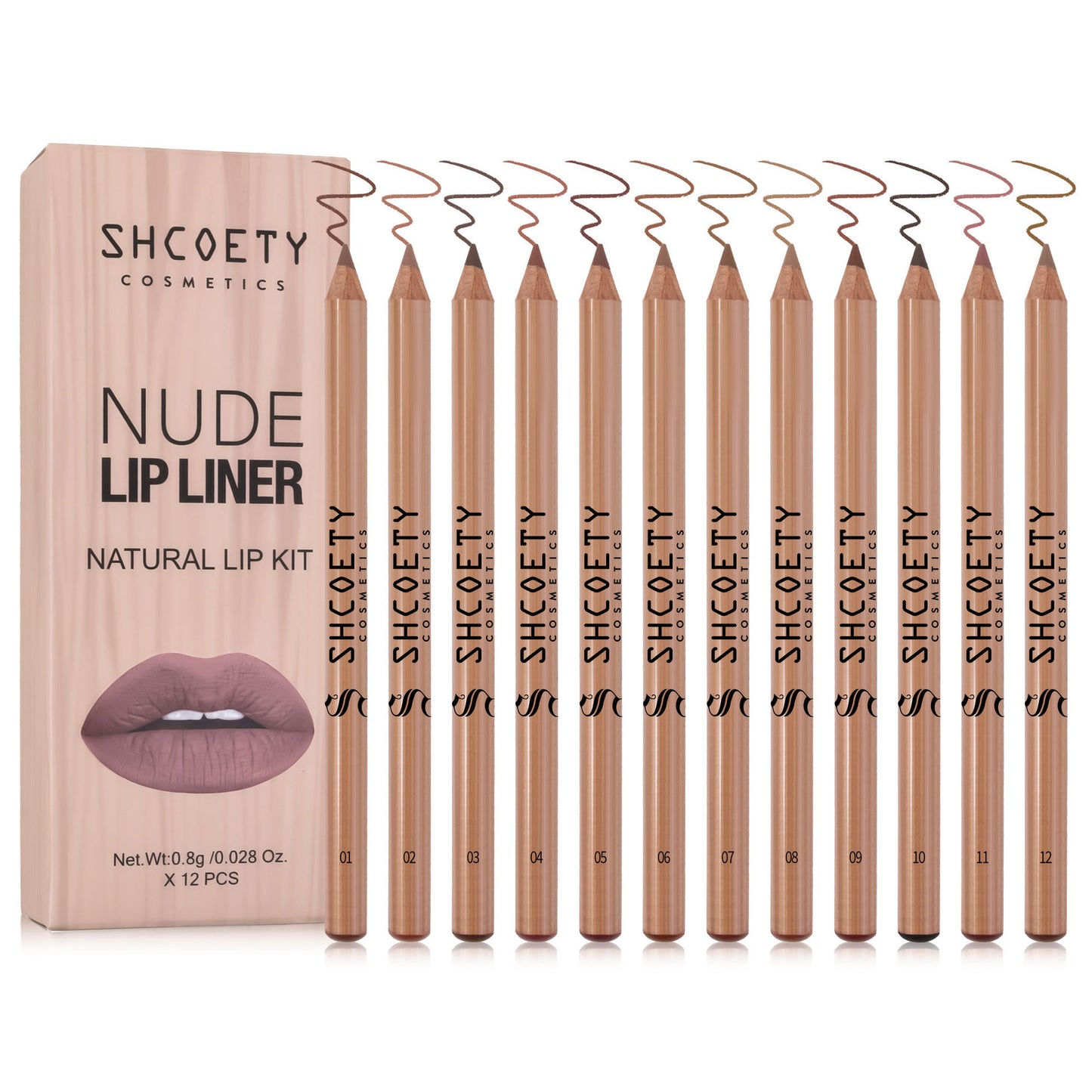 Log Matte Lipstick Lip Liner Suit Nude Long Lasting Fadeless Makeup