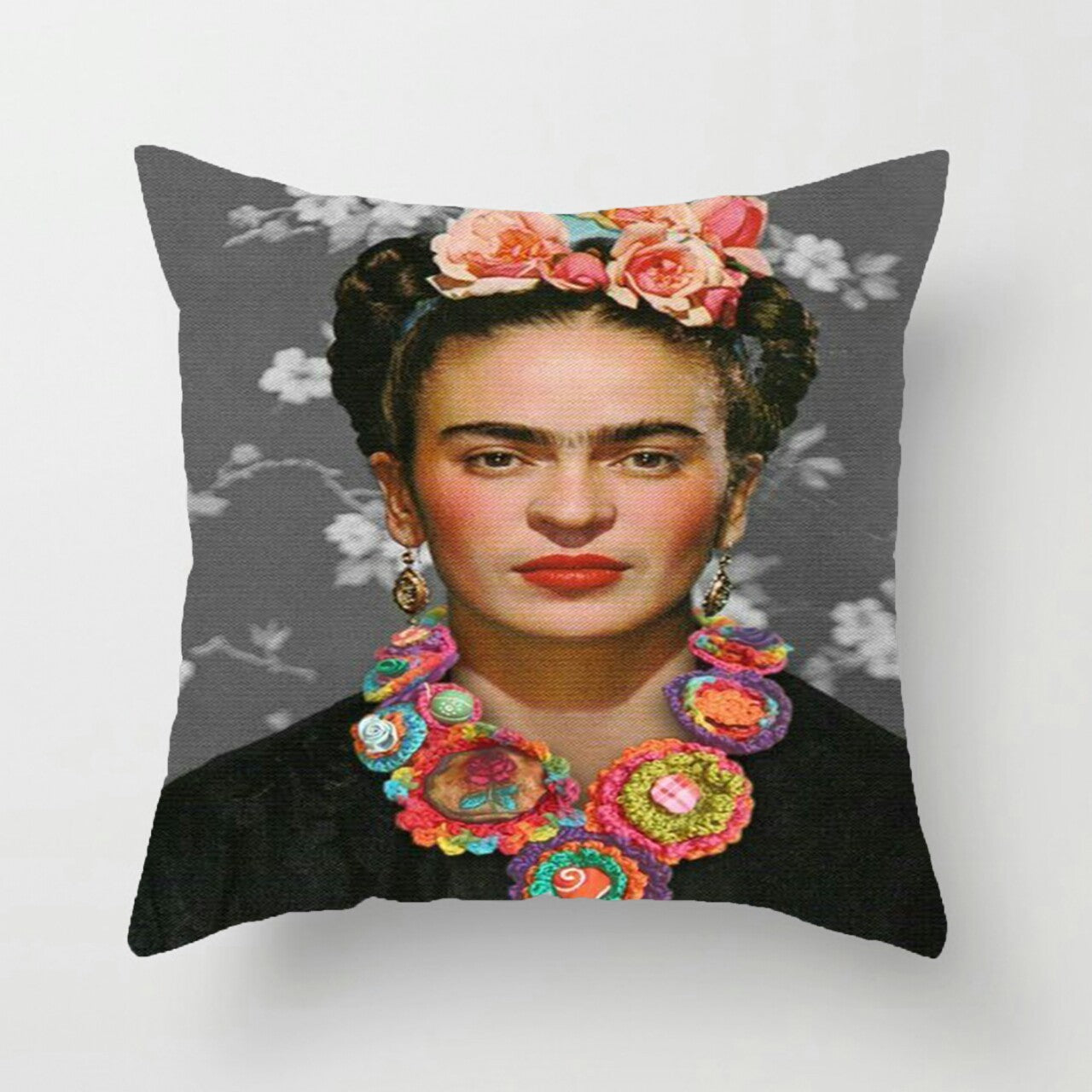 New Mexico Frida Caro Woman Self-portrait Pattern Digital Printing Linen Pillow Cover