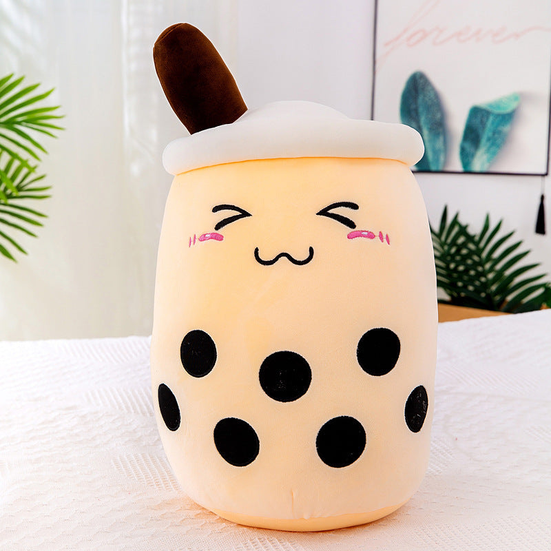 Fruit Milky Tea Cup Pillow Plush Toy Leather Phone Case