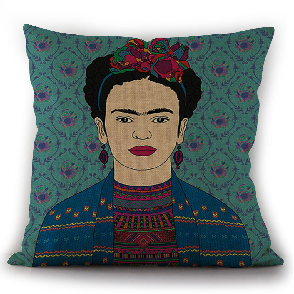 Self-portrait Oil Painting Linen Cushion Pillowcase