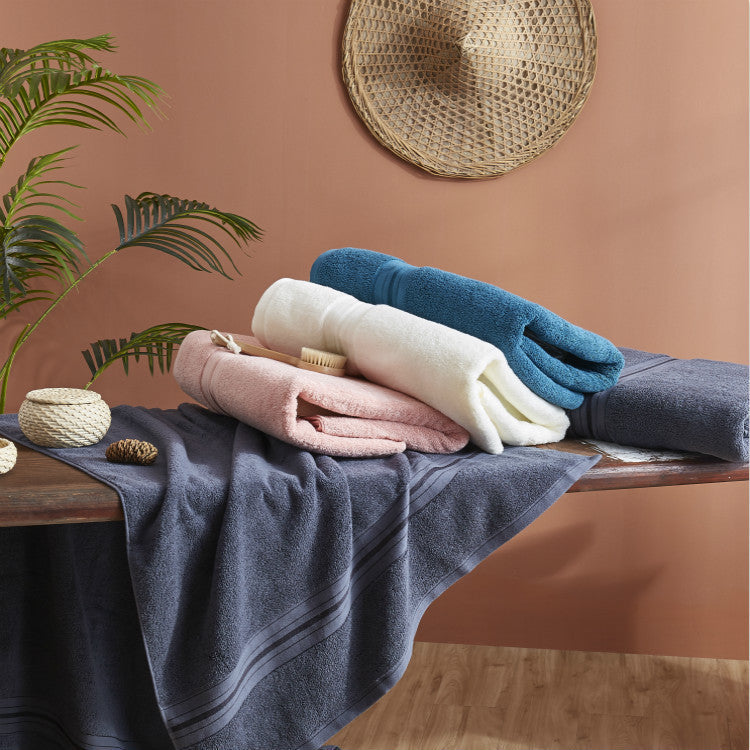 Large Men's Women's Gray Thick Absorbent Cotton Household Towels