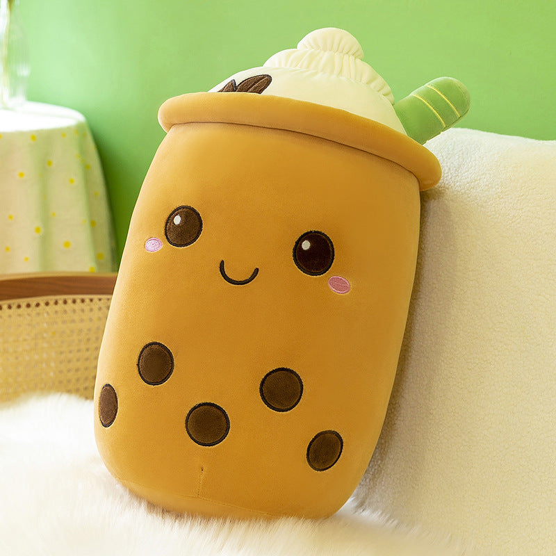 Fruit Milky Tea Cup Pillow Plush Toy Leather Phone Case
