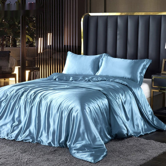 Artificial Silk Double-sided Silk Satin Quilt Cover Bed Sheet Four-piece Set