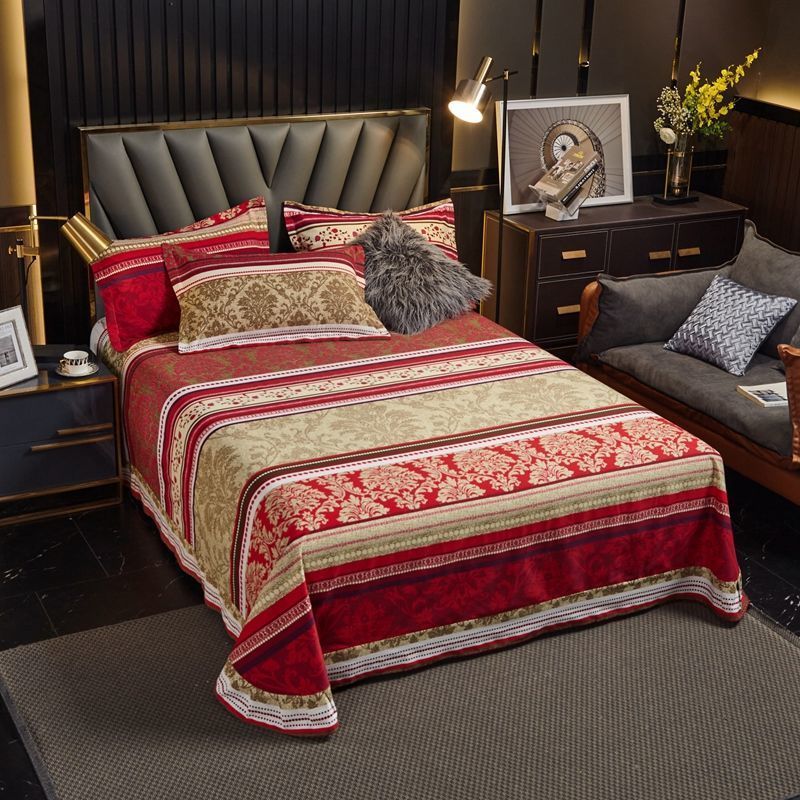 Pure Cotton Brushed Thickened Single Bed Sheet