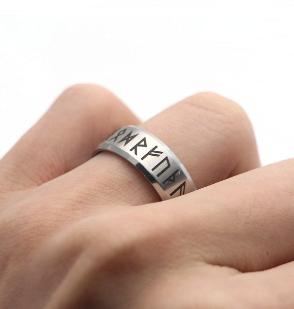 Rust steel jewelry men's Viking digital ring