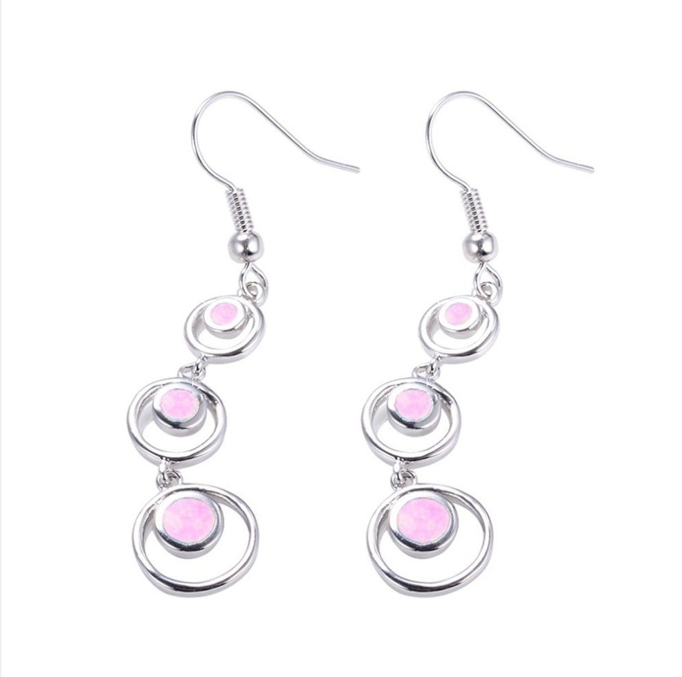 HAIMIS Hot Sale Blue Fire Opal For Women Fashion Jewelry Earrings - Heart Free Gift Box
