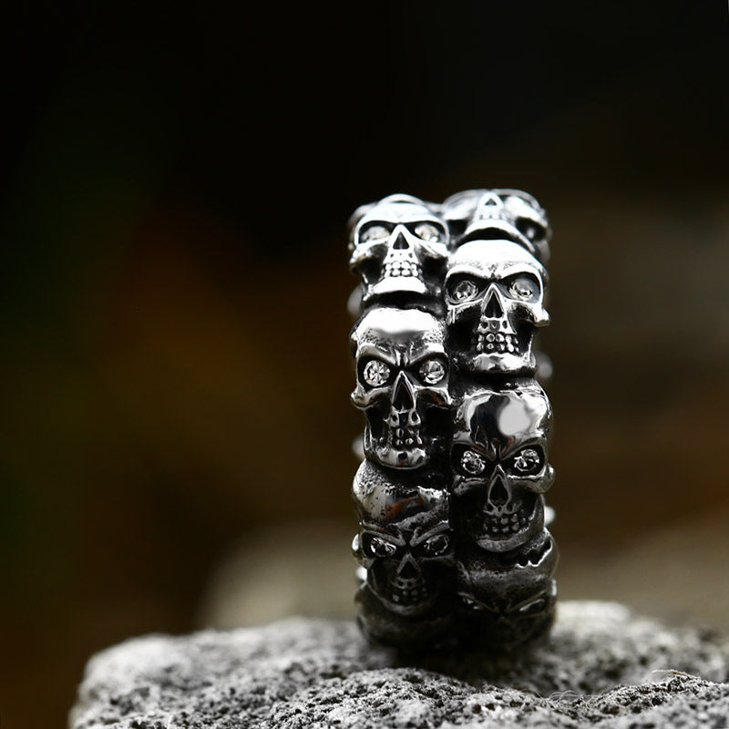 Men's Fashion Skull Titanium Steel Ring Jewelry