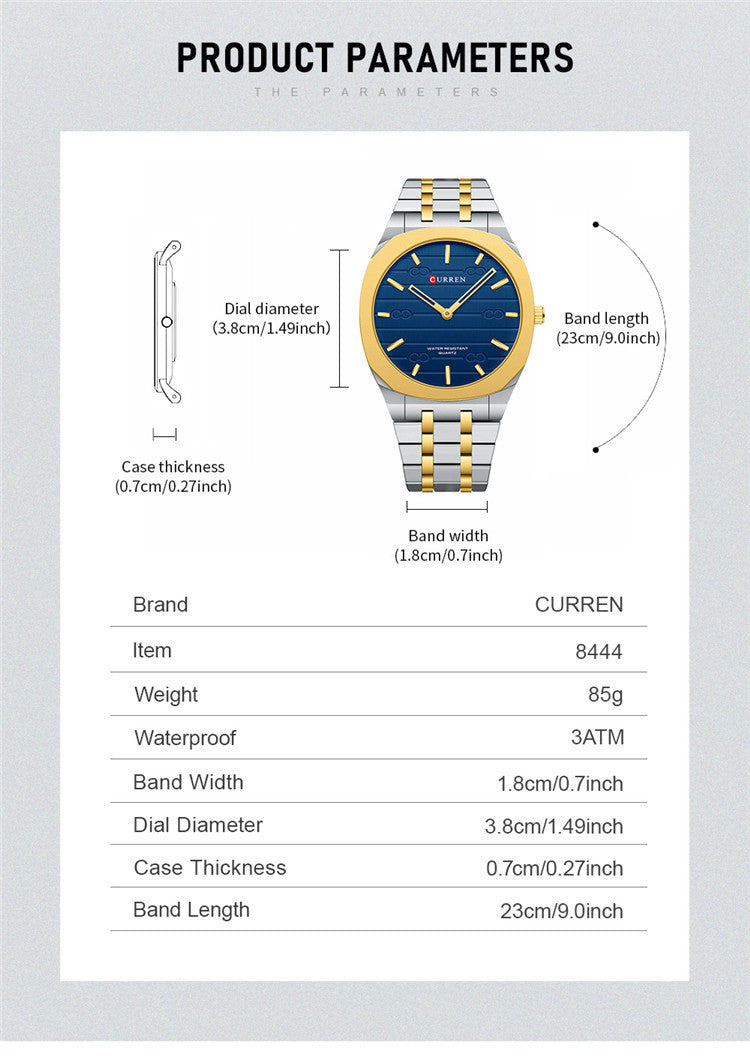 Steel Watch Simple Calendar Large Dial Ultra-thin