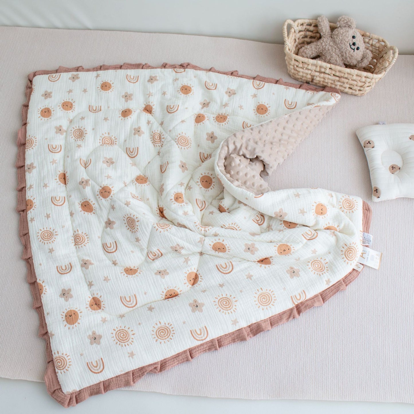 Lace Kindergarten Nap Soothing Ruffled Baby Autumn And Winter Thickening Class A Quilt