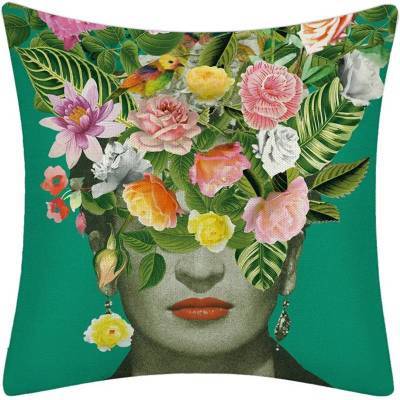 New Mexico Frida Caro Woman Self-portrait Pattern Digital Printing Linen Pillow Cover