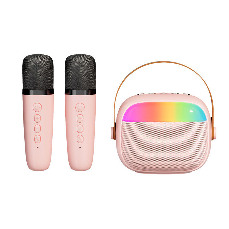 Wireless Bluetooth Speaker Family KTV Colorful Light Microphone