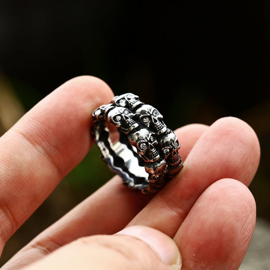 Men's Fashion Skull Titanium Steel Ring Jewelry