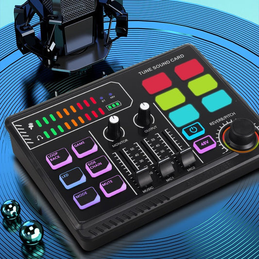 48v Large Shock Film English Sound Card Mobile Live Streaming Anchor Full Set Of Equipment