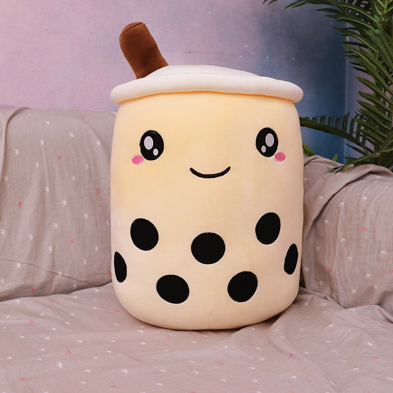 Fruit Milky Tea Cup Pillow Plush Toy Leather Phone Case