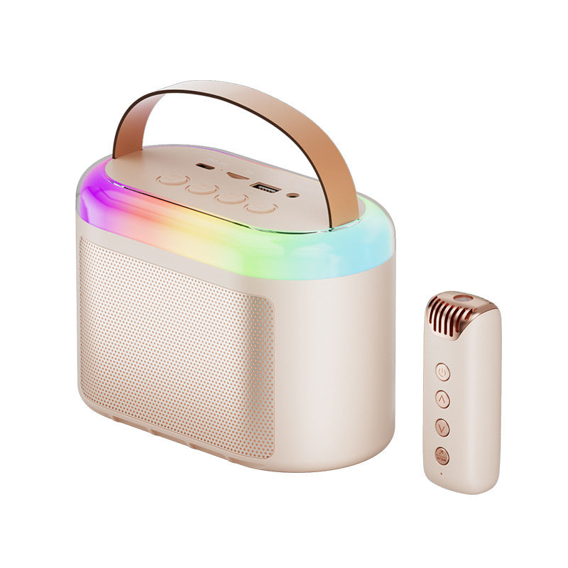 Wireless Bluetooth Speaker Family KTV Colorful Light Microphone