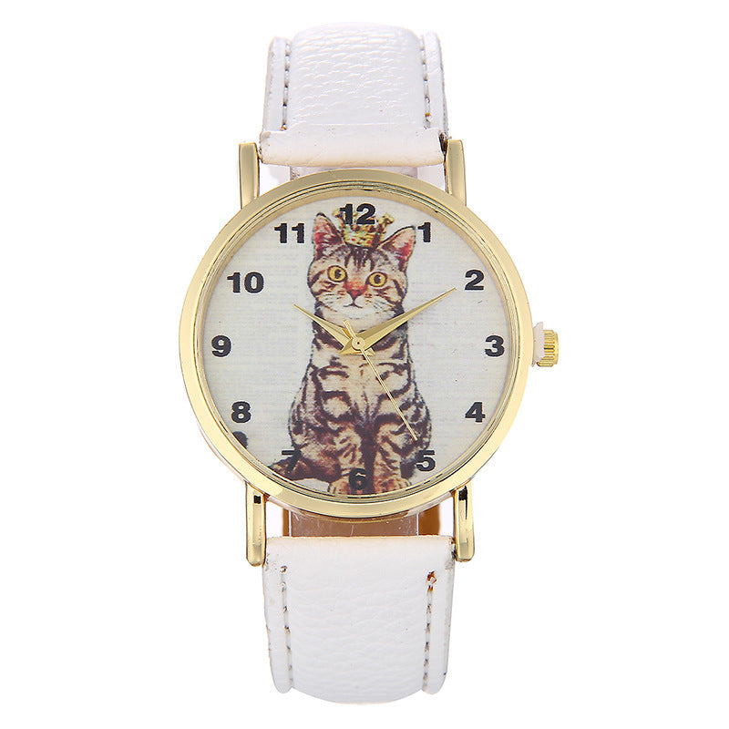 Squatting cute kitten pattern Watch