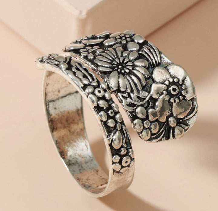 Blue Gemstone Ring Silver Plated Jewelry