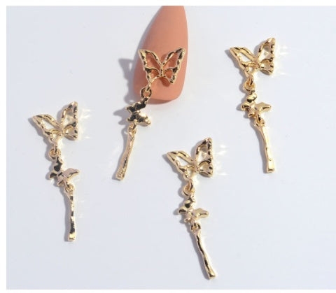 Nail Ornament Zircon Flower Tassel Chain