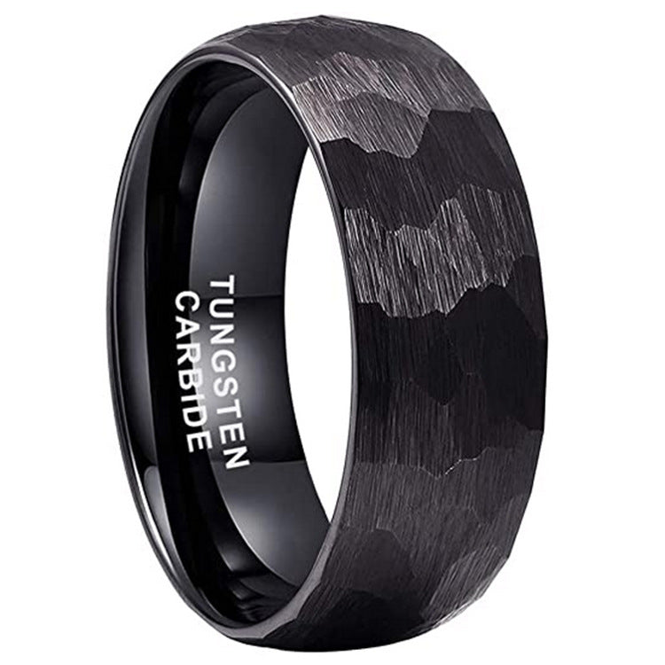 Tungsten Steel Ring Men's Jewelry Hammer Pattern