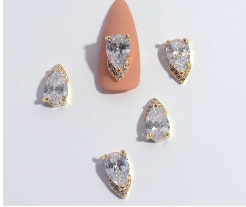 Nail Ornament Zircon Flower Tassel Chain