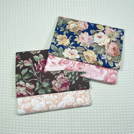 Rose Flower Cotton Twill Print Fabric