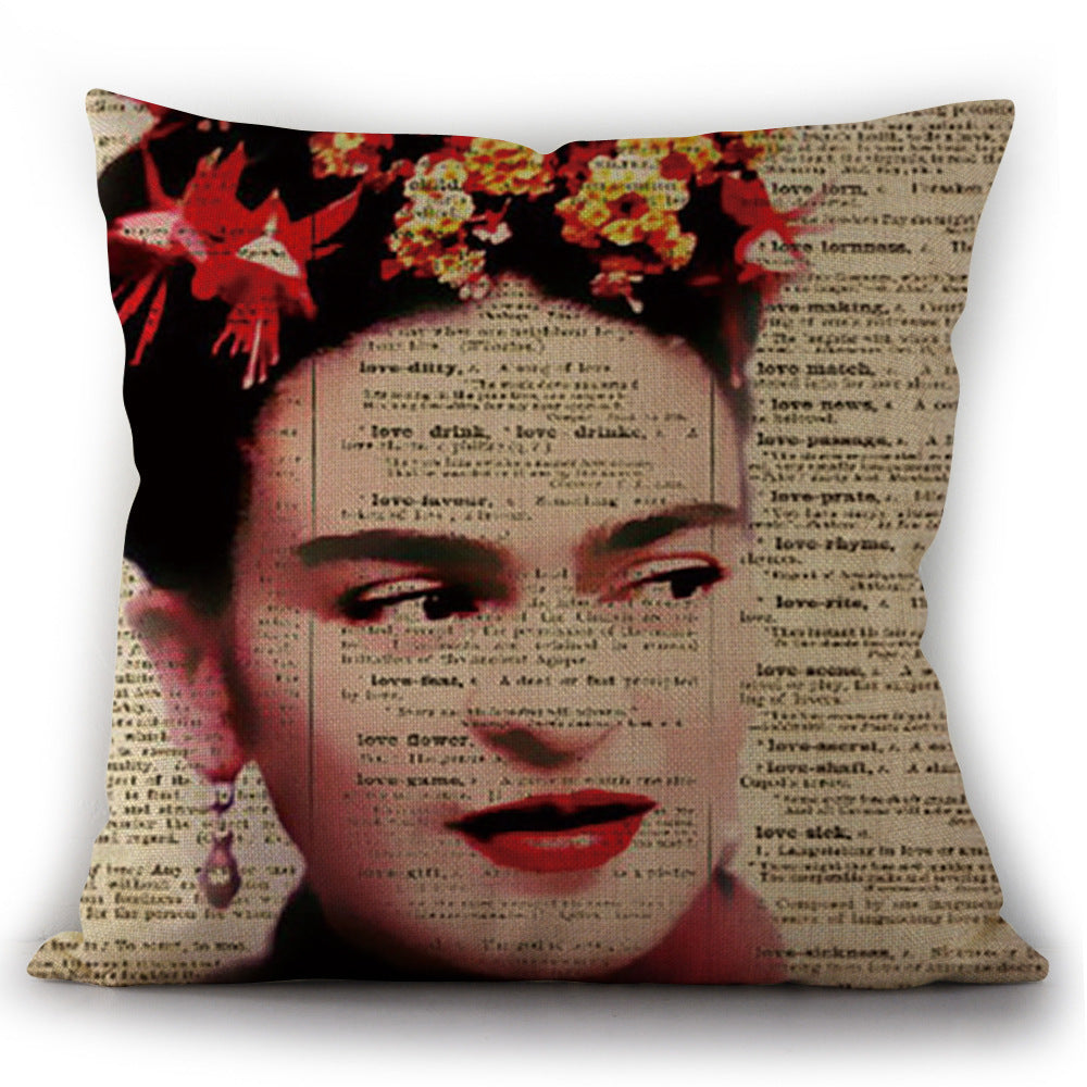 Self-portrait Oil Painting Linen Cushion Pillowcase