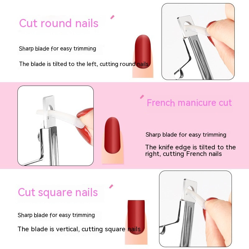 Flat Mouth U-shaped Scissors Nail Tip Pliers Extension Nail Trimming Tool