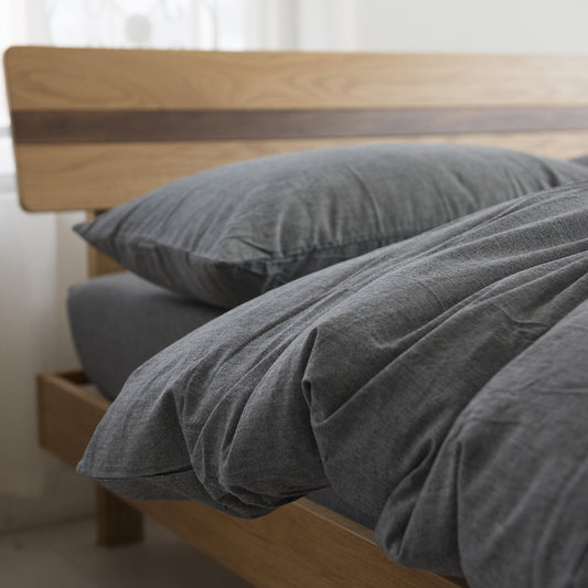 Japanese Solid-color Simple Dormitory Yarn-dyed Washed Cotton Four-piece Set