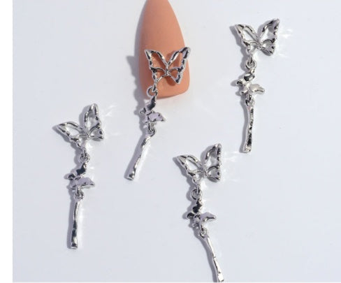 Nail Ornament Zircon Flower Tassel Chain