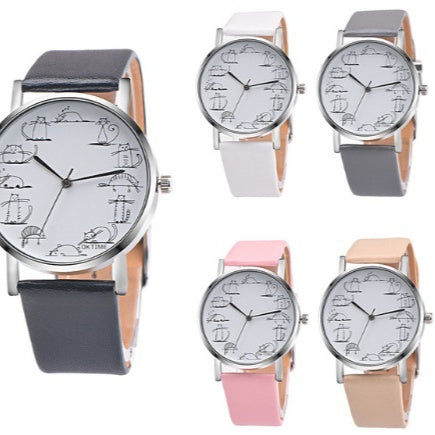 Lazy Cute Cat  Female  Child Student Watch