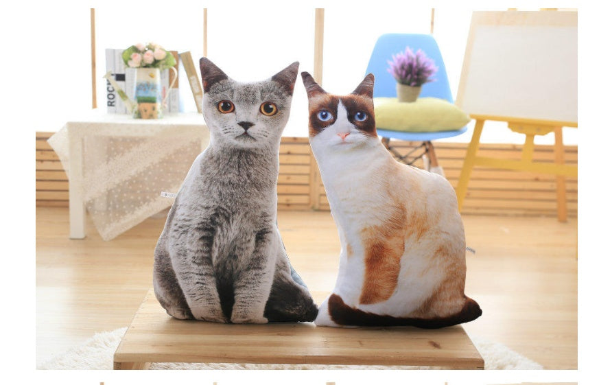 Simulation cat pillow cute cat doll plush toy stereo pet doll
