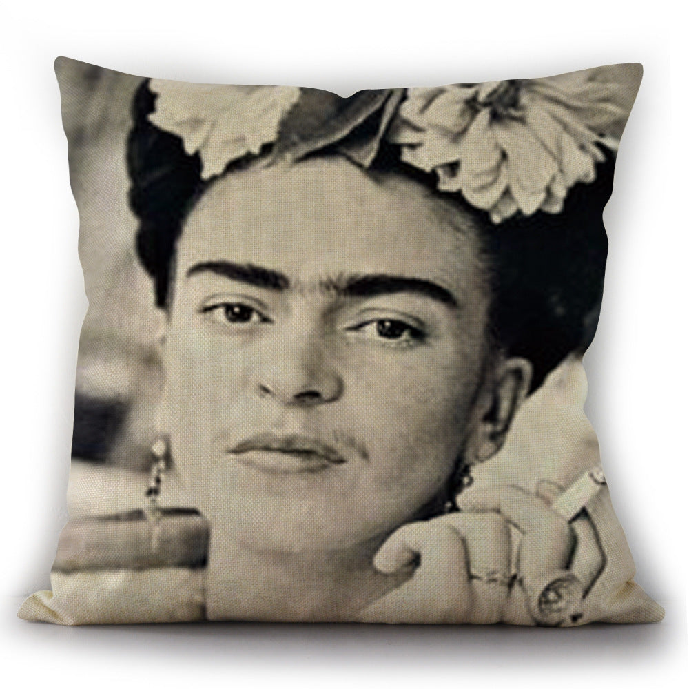 Self-portrait Oil Painting Linen Cushion Pillowcase