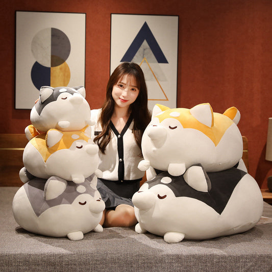 Lazy Husky Shiba Inu Pillow Girl Sleeping Doll