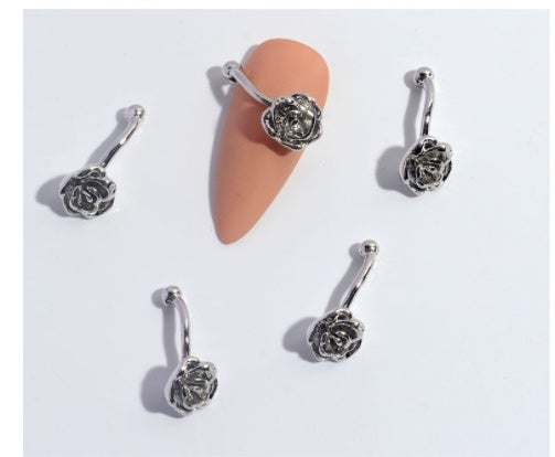 Nail Ornament Zircon Flower Tassel Chain