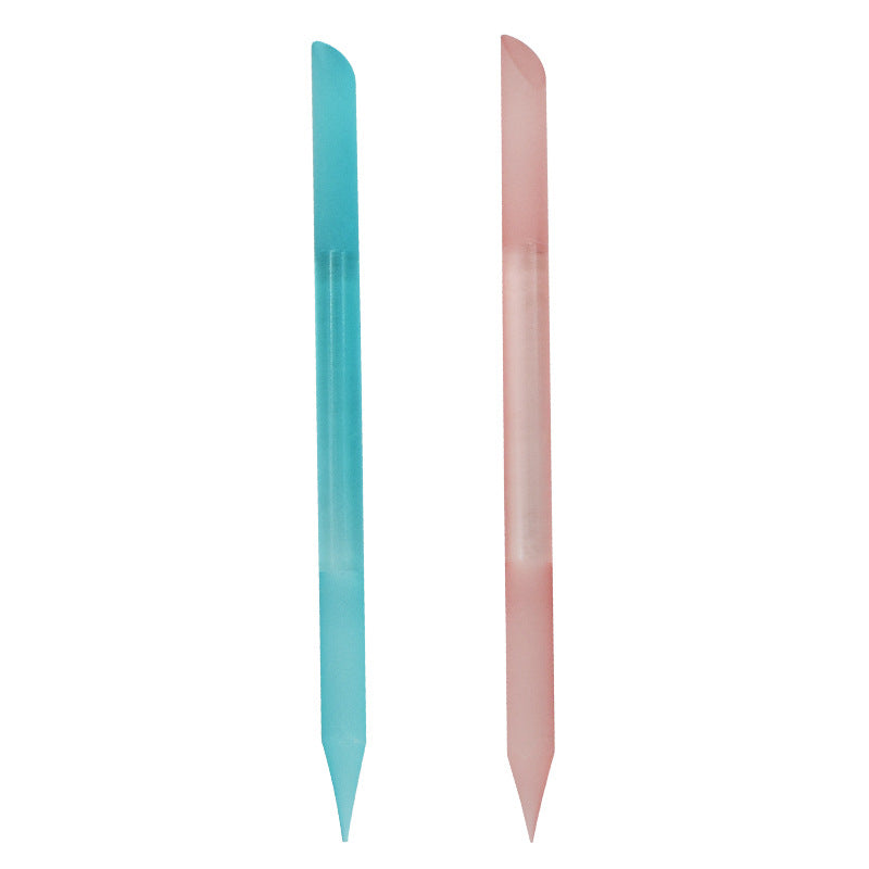Full-color Cylindrical Glass Nail File Manicure Implement Manicure Household Double-headed Nail-free