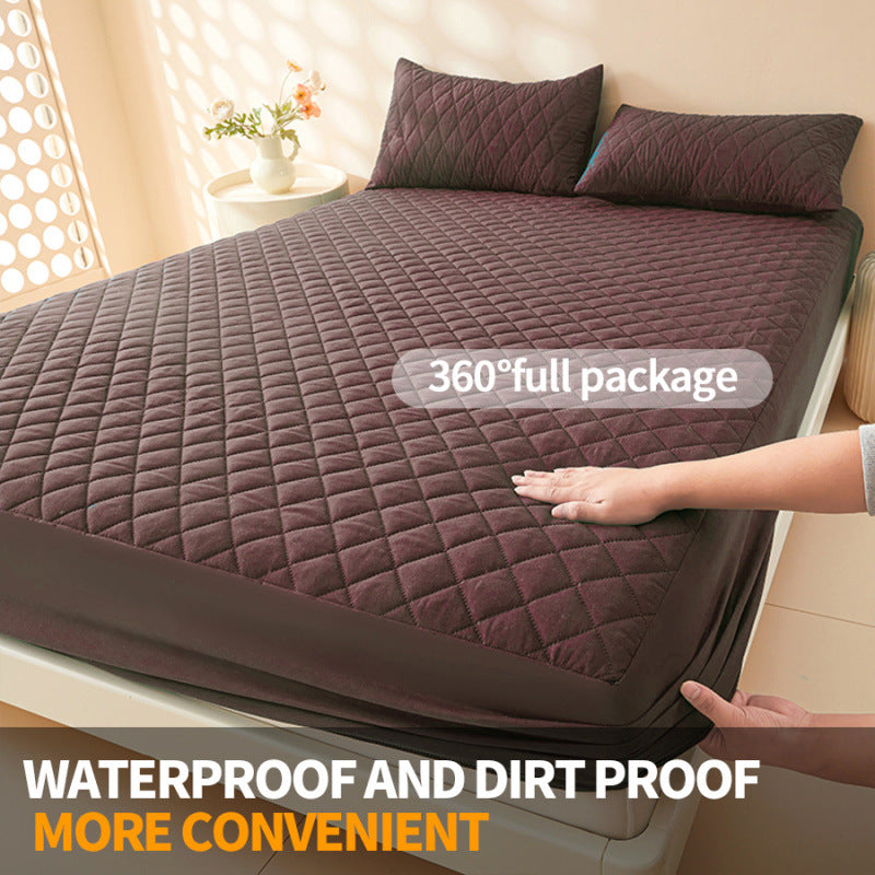 PTU Waterproof Cotton Fitted Sheet Moisture-proof Anti-dirty Bedspread