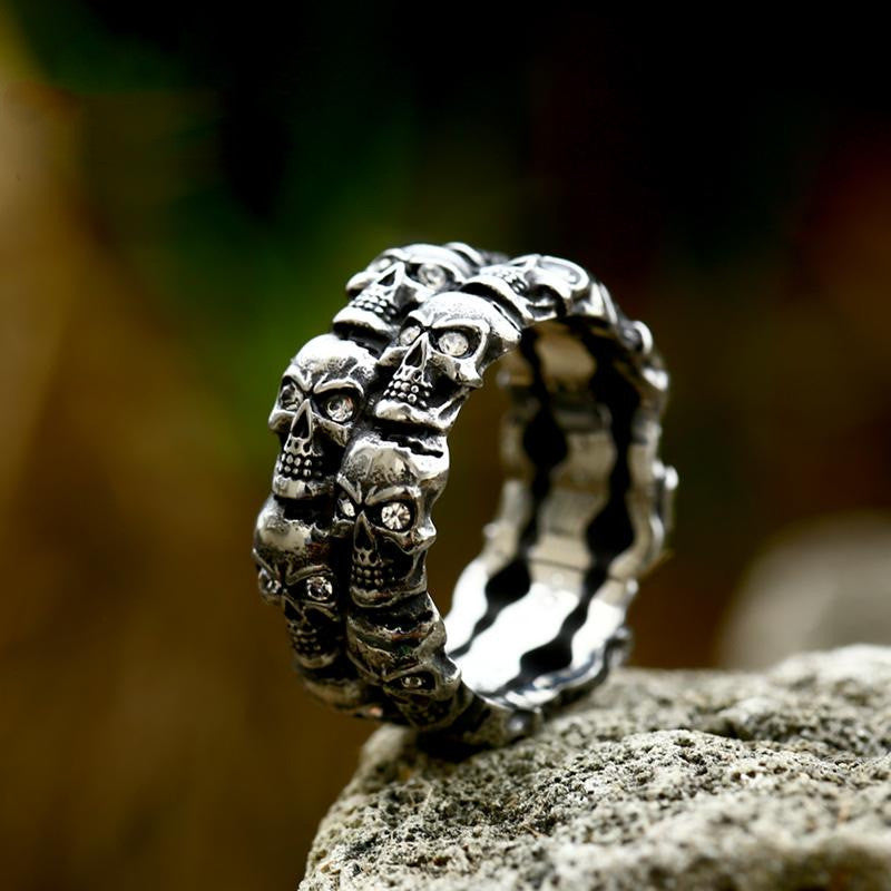 Men's Fashion Skull Titanium Steel Ring Jewelry