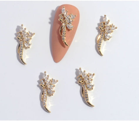Nail Ornament Zircon Flower Tassel Chain