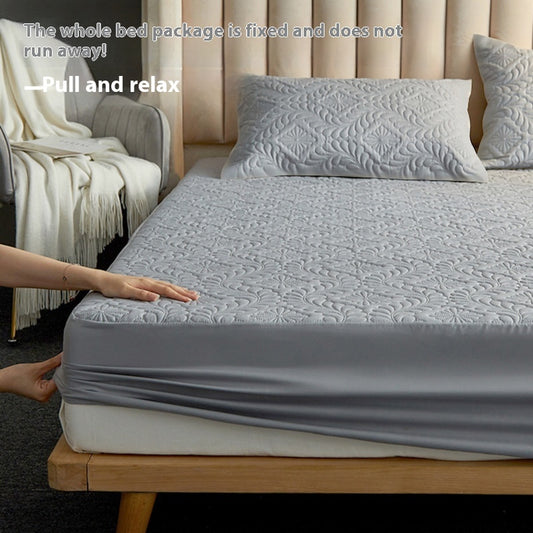 Pure Color Quilted Four Seasons Universal Fitted Sheet