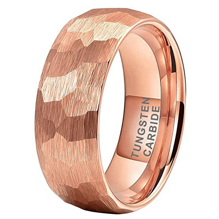 Tungsten Steel Ring Men's Jewelry Hammer Pattern
