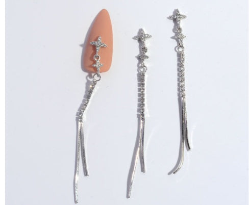 Nail Ornament Zircon Flower Tassel Chain