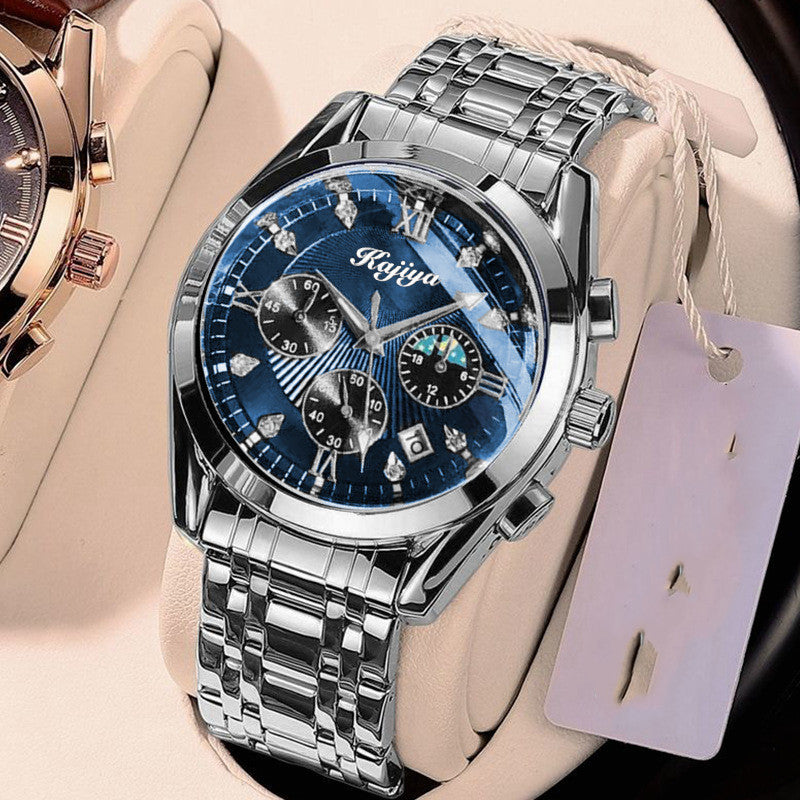 Watch Men's Steel Band Waterproof Luminous Fashion Non-mechanical Watch Automatic