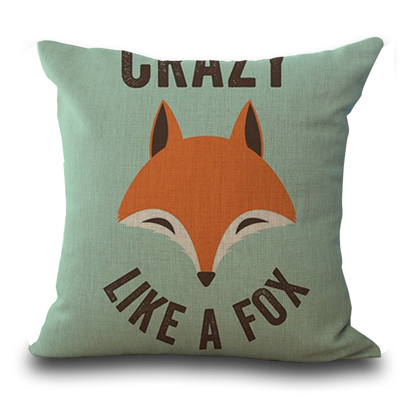 Hand-painted Fox Peach Skin Print Pillow