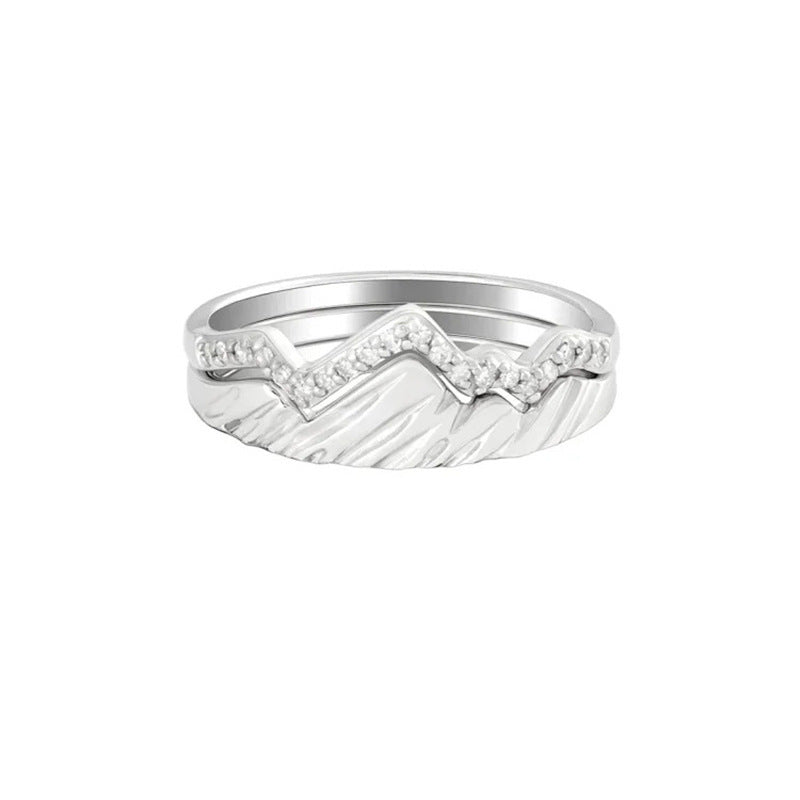 Copper Inlaid Zircon For Women To Wear A Folding Ring Fashion Jewelry