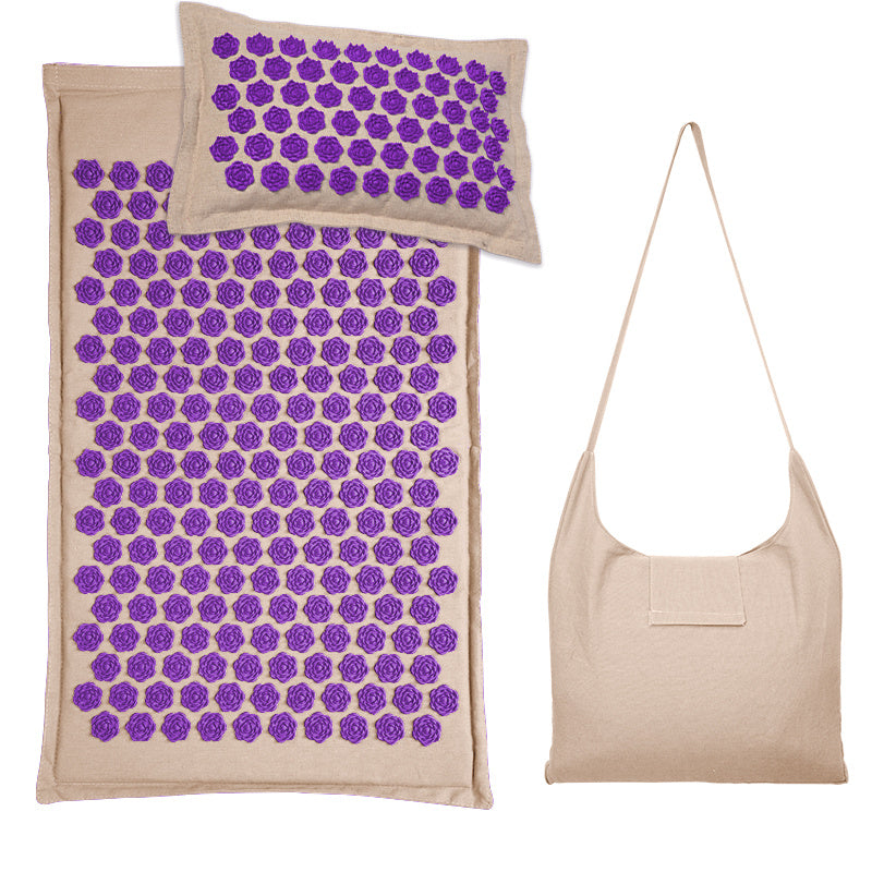 Organic Linen Lotus Needle Punched Cushion, Cushion Plus Pillow