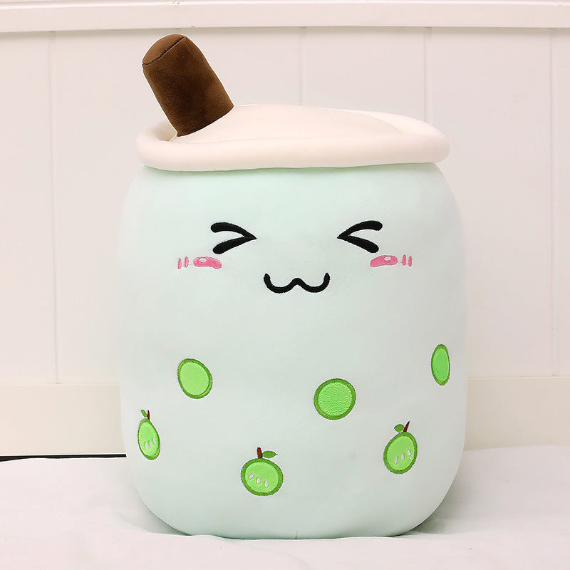 Fruit Milky Tea Cup Pillow Plush Toy Leather Phone Case